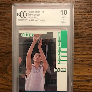 Yao Ming 2002 Sage Hit Basketball Karte Beckett 10 (wie abgebildet) (Original Heft) (4720)