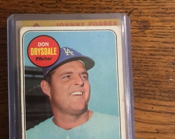 Don Drysdale 1969 Topps Baseball Card (Original Issue)  (2050)