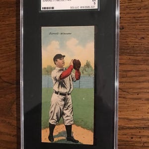 Carte de baseball Barrett/McGlynn 1911 T201 La Mecque double pli SGC 5 (comme sur la photo) (édition originale) (4734)