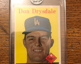 Don Drysdale 1958 Topps Baseball Card (Original Issue) (As Pictured) (1263)