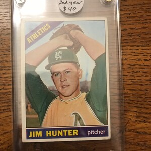 Jim Hunter 1966 Topps Baseball Karte (Originalausgabe) (wie abgebildet) (1265)