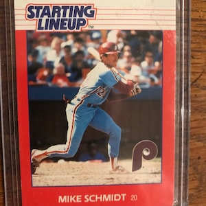 Mike Schmidt 1988 Kenner Starting Line Up Baseball Card (As Pictured)   (Original Issue)  (1591)