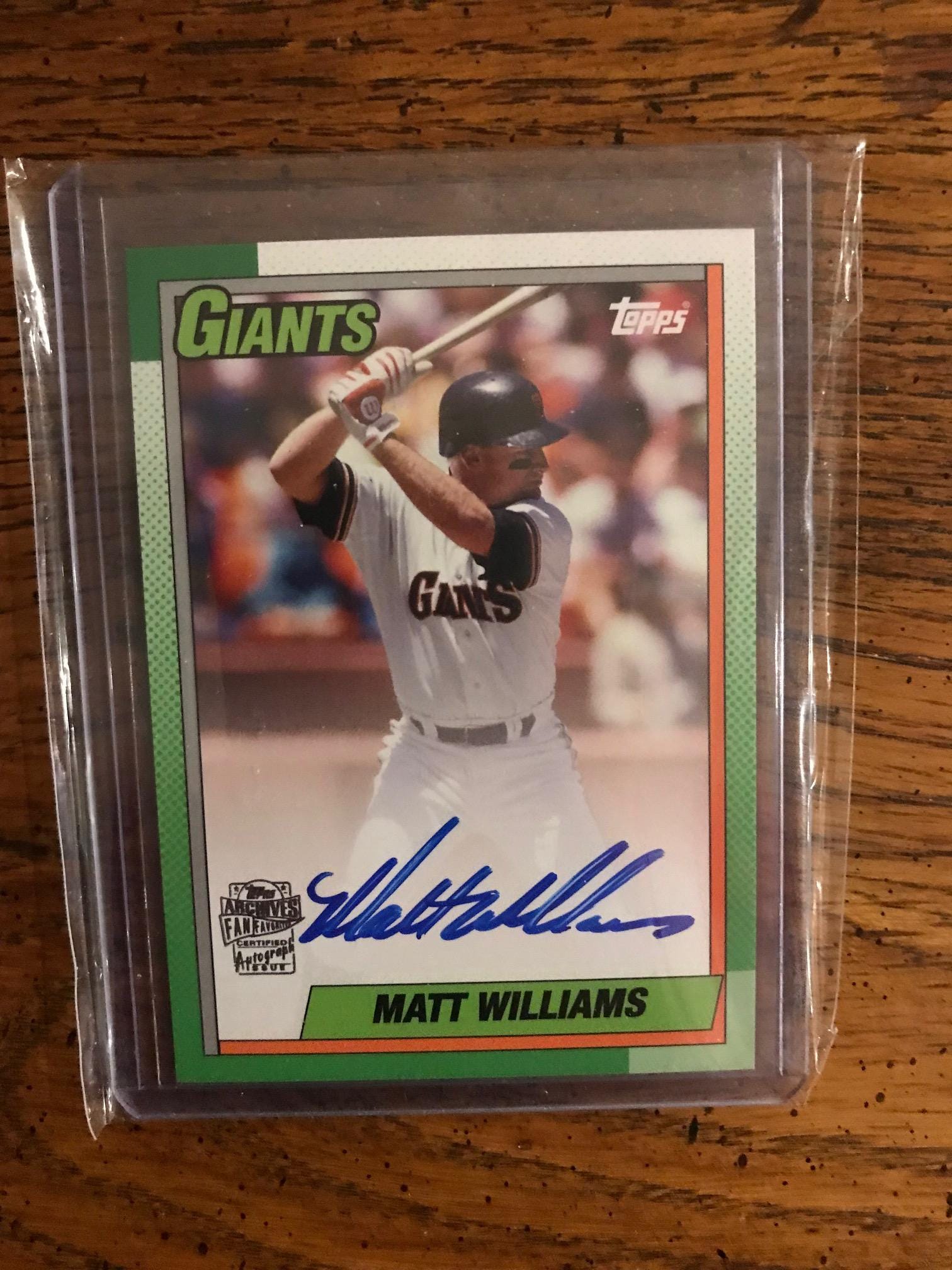マット・ウィリアムズ 直筆サイン入り Topps ベースボールカード 