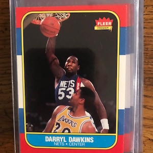 Carte de basket-ball Fleer Darryl Dawkins 1986 (édition originale) (comme sur la photo) (3657)