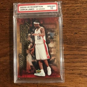 Cartão de basquete LeBron James Rookie 2003/04 Upper Deck Redemption. Impecável, 10 (edição original) (como na foto) (5595)