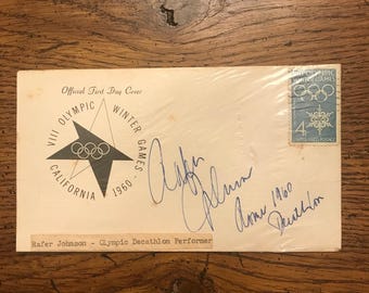Rafer Johnson Olympic Decathlon Autograph Postal First Day Of Issue Cover