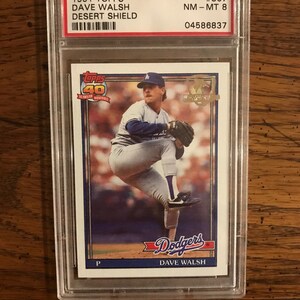 Dave Walsh PSA 8 1991 Topps Desert Shield Baseball Card (edizione originale) (come nella foto) (2914)