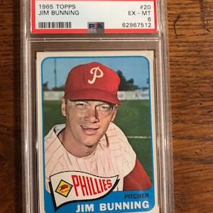Jim Bunning PSA 6 1965 Topps Baseball Karte (Wie abgebildet) (Original Ausgabe) (0530)
