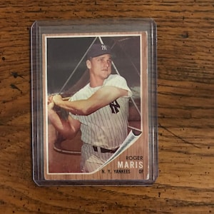 Cartão de beisebol Roger Maris 1962 Topps (conforme foto) (04123)