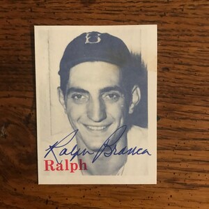 Carta da baseball TCMA autografata da Ralph Branca del 1974 (edizione originale) (come da foto) (5895)