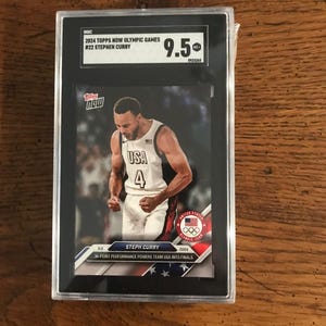Carte de basket-ball des Jeux Olympiques Staphen Curry Topps Now SGC 9.5 (édition originale) (comme sur la photo) (5477)
