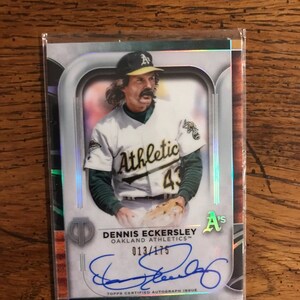 Dennis Eckersley Autograph Topps Tribute Tarjeta de béisbol (edición original) (como se muestra) (3422)