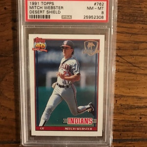 Mitch Webster PSA 8 1991 Topps Desert Shield Baseball Card (edizione originale) (come nella foto) (2916)
