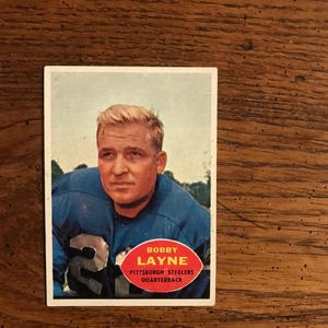 Bobby Layne 1960 Topps Football Card (edição original) (conforme ilustrado) (5329)