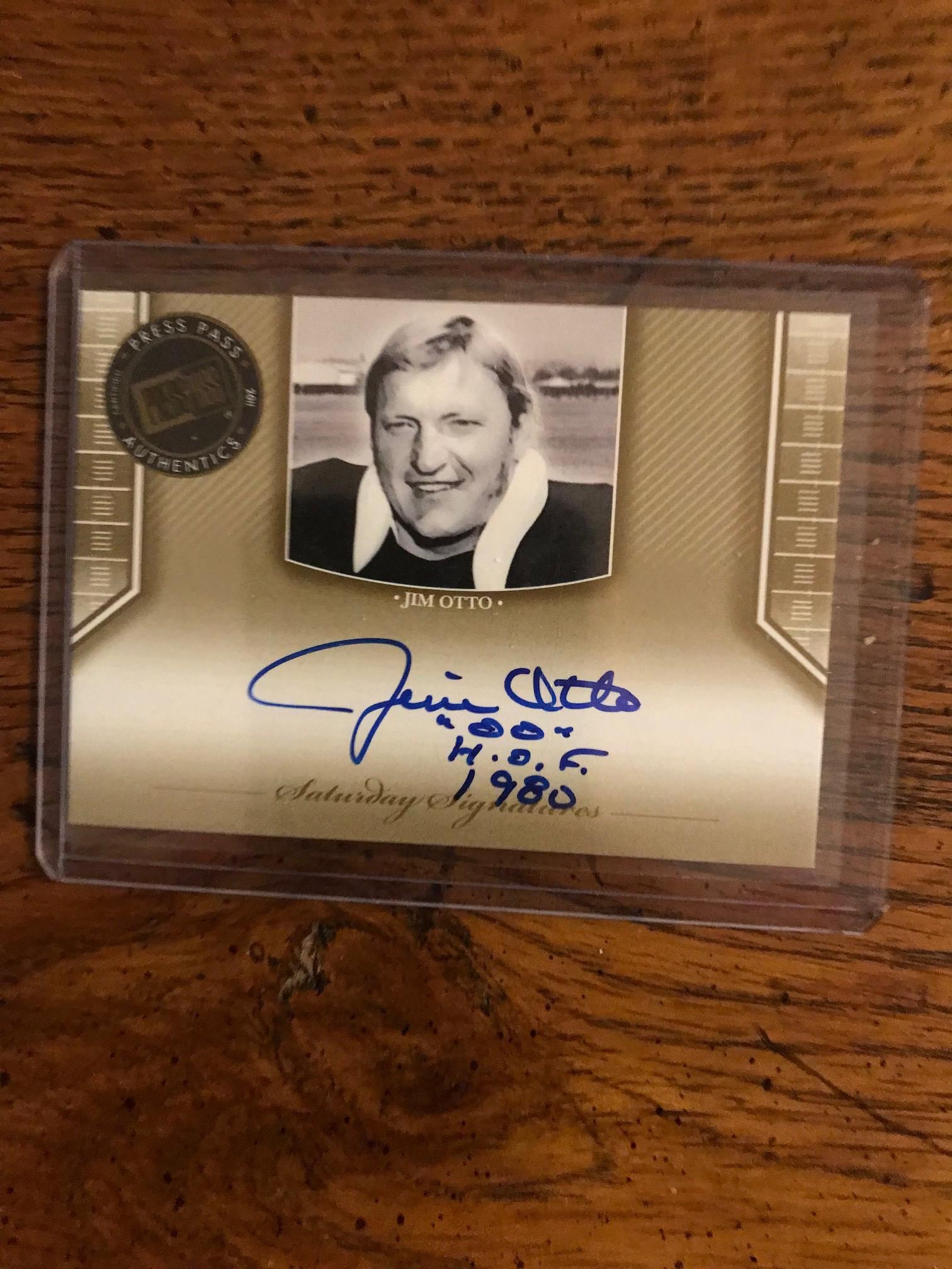 Jim Otto Autograph Football Card (as Pictured) (original Issue