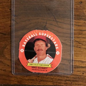 Mike Schmidt 1988 Fantastic Sams-honkbalschijf (zoals afgebeeld) (oorspronkelijke uitgave) (5354)