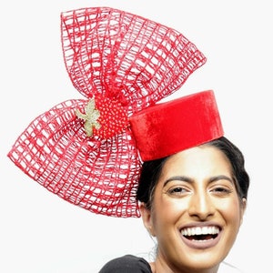 Beautifully Handcrafted Red  Fascinator headpiece &quot;Strawberry&quot;