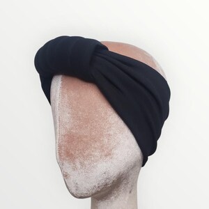 Plain Elain Black Stretch Headband &quot;Lourdes&quot;