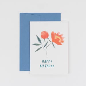 Carte de joyeux anniversaire pivoine - carte d'anniversaire de luxe