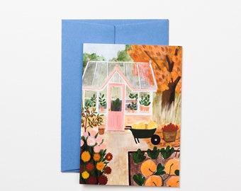 Pumpkins Card - autumn gardening, allotment, Halloween