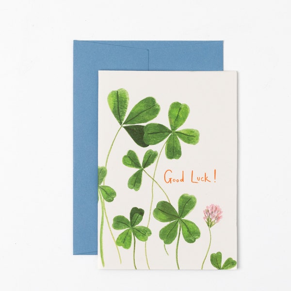 Good Luck Four Leaf Clover Card