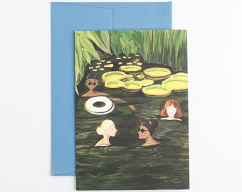 Wild Swimmers - Illustrated card inspired by Kenwood Ladies Pond