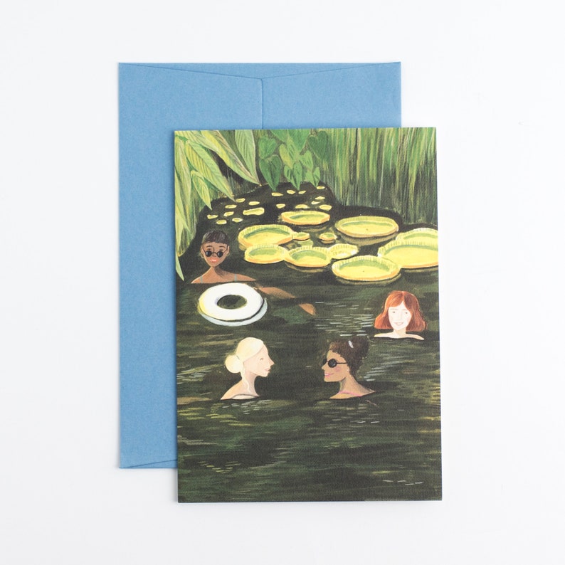 Wild Swimmers Illustrated card inspired by Kenwood Ladies Pond image 1