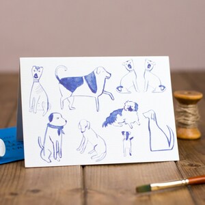 Posh Dogs Card Dogs, puppies, pen and ink card dog lover, puppy, illustrated, staffordshire dog image 2