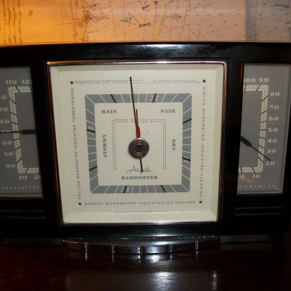 Vintage Fee  Stemwedel Airguide Barometer Weather Station 8.5" x 5.5" x 2.5"