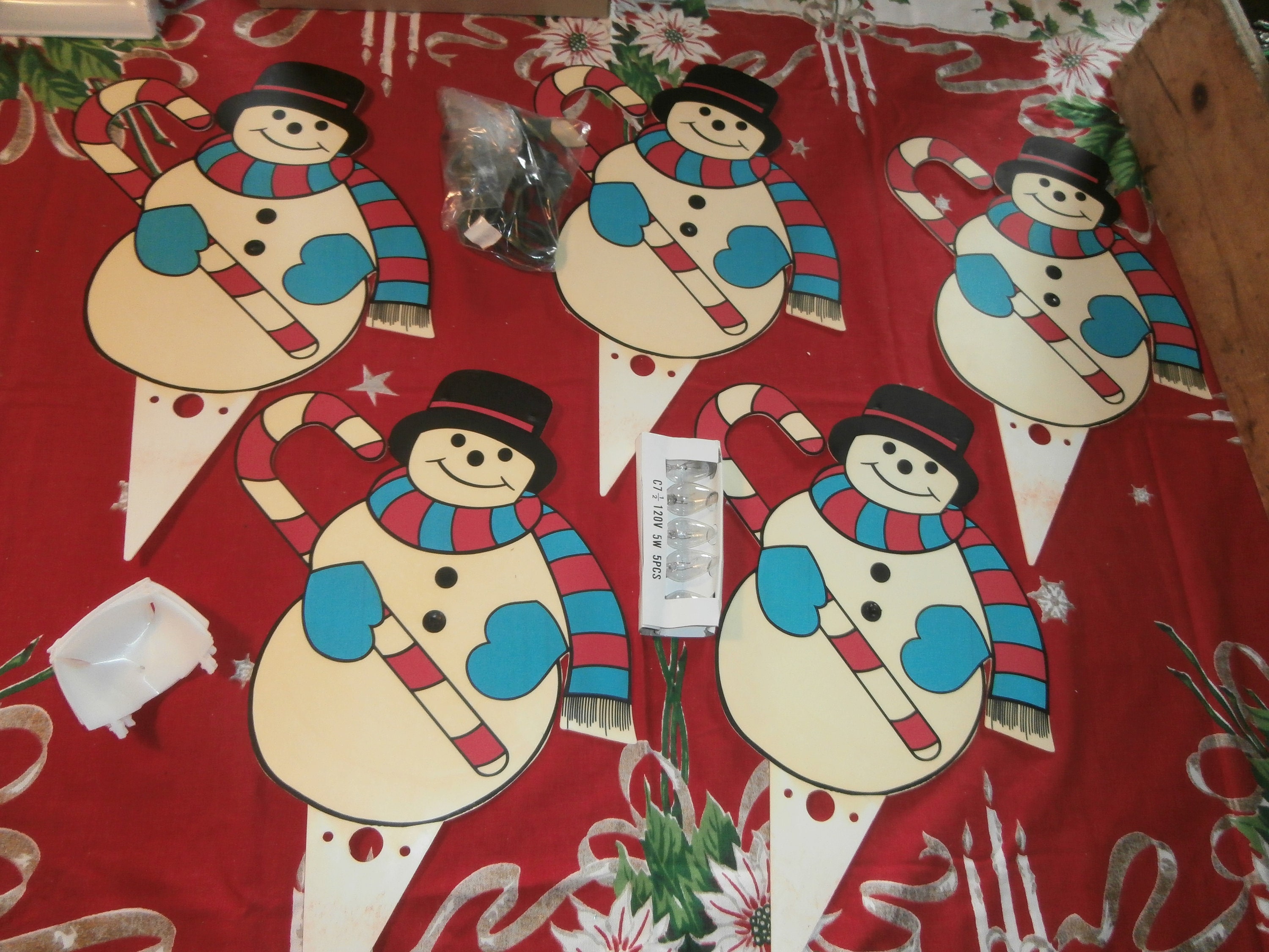 Vintage Christmas Decorations Set Of 5 Hard Plastic Outdoor Etsy
