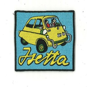 Isetta car patch, with glow in the dark headlights
