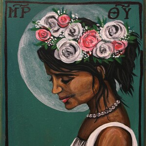 May Crowning modern icon 5&quot;x7&quot; print