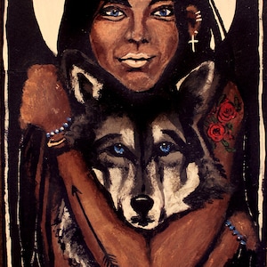 St. Kateri Tekakwitha modern icon 5"7" print