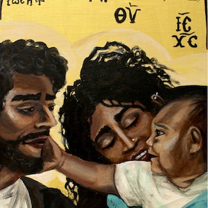 Holy Family Modern Icon 5&quot;x7&quot; print