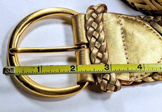 Retro Lillie Rubin Gold Braided Leather Belt - image 7