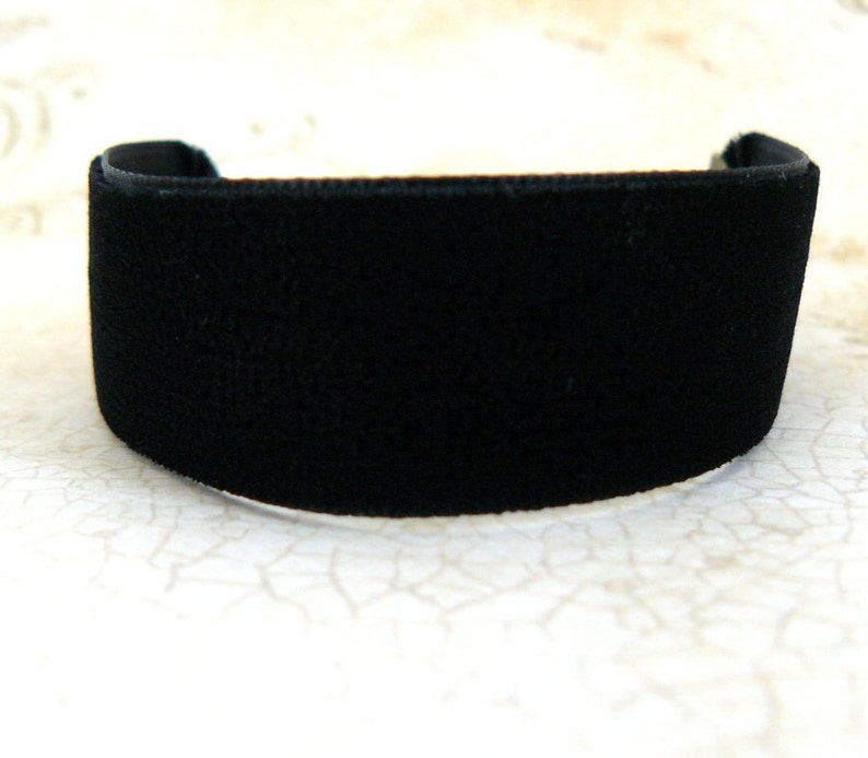 Black Velvet Bracelet, Goth Black Velvet Ribbon Cuff, Gothic Jewelry, Vintage Inspired Gothic Lolita Bracelet image 1