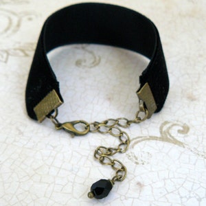 Black Velvet Bracelet, Goth Black Velvet Ribbon Cuff, Gothic Jewelry, Vintage Inspired Gothic Lolita Bracelet image 5