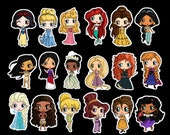 Disney Princess Stickers Disney Princess Chibi Stickers | Etsy