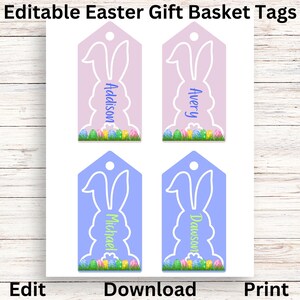Digital Easter Gift Tag, Easter Gift Basket Tag, Printable Basket Tag for Easter