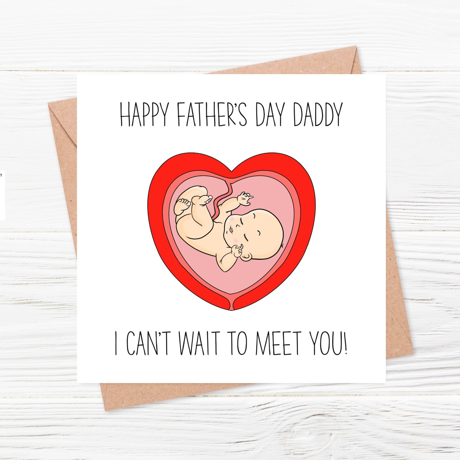 Father's Day Card from Unborn Baby Happy Fathers Day Etsy