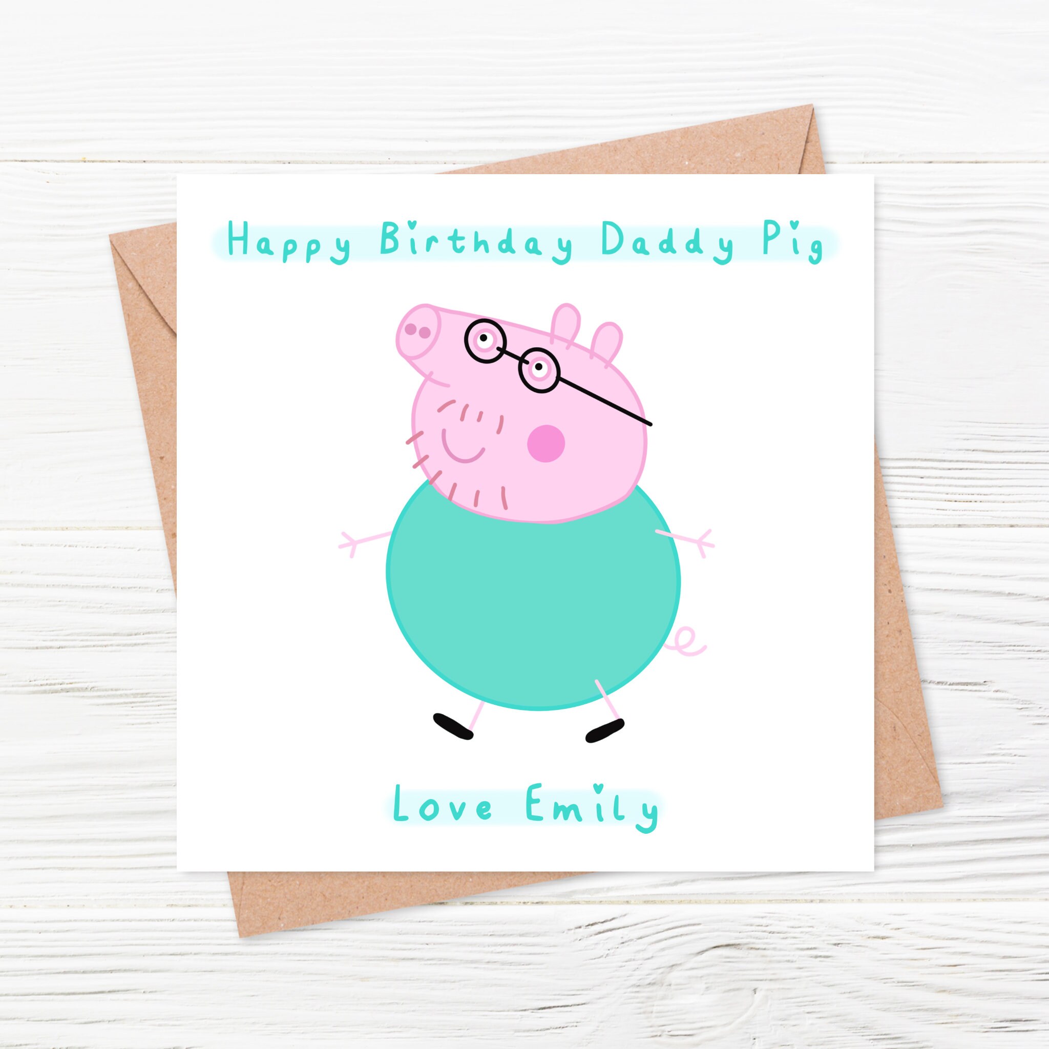 Daddy Pig Birthday Card | Personalised | Card for Dad | Daddy | Fathe…