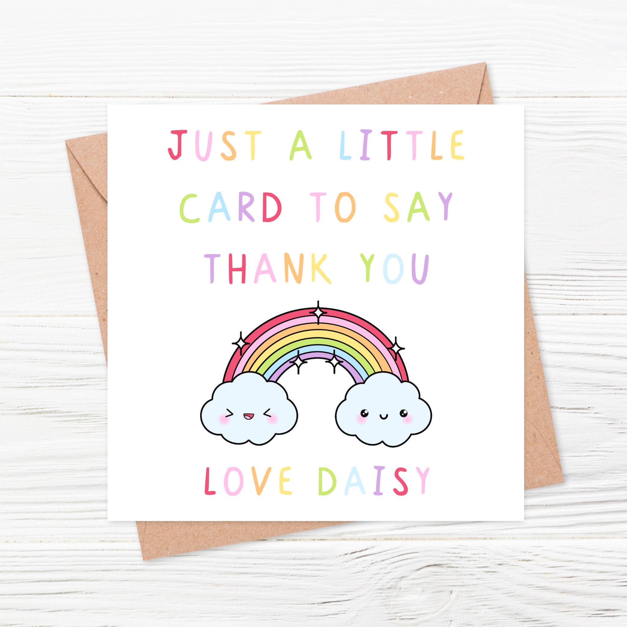 Children's Thank You Card Just a little card to say Etsy