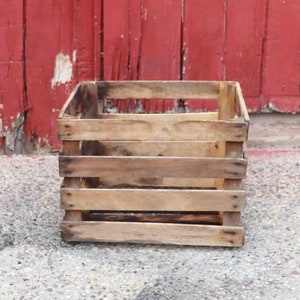 Primitive Wood Crate, Orchard Crate, Fruit Crate ,Rustic Wood, Slotted Crate