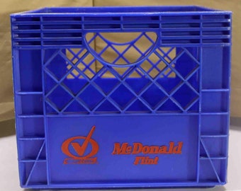 Vintage Dairy Crate McDonald Flint, Milk Delivery, Hard Plastic Crate,Dairy Foods