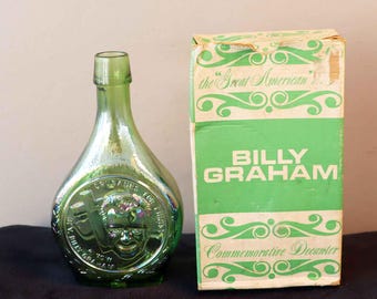 Decantador conmemorativo Billy Graham de Wheaton Glass, Serie Americanos (Caja original)