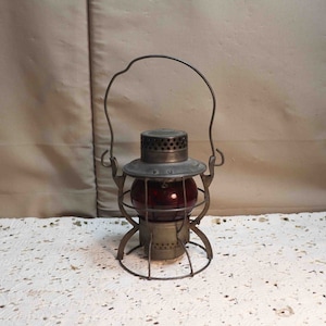 Vintage Dietz No.999 Railroad Lantern With  Red Globe N.Y.C.S., New York USA,