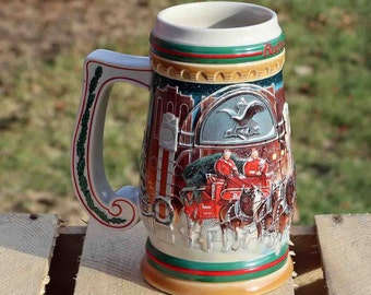 Details about   1997 Anheuser bush Budweiser Holiday Stein new in box 
