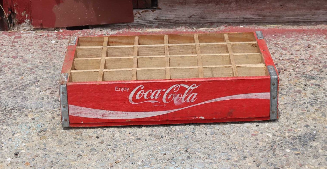 Vintage Coca Cola Crate With 24 bottle Compartments 1980 Etsy