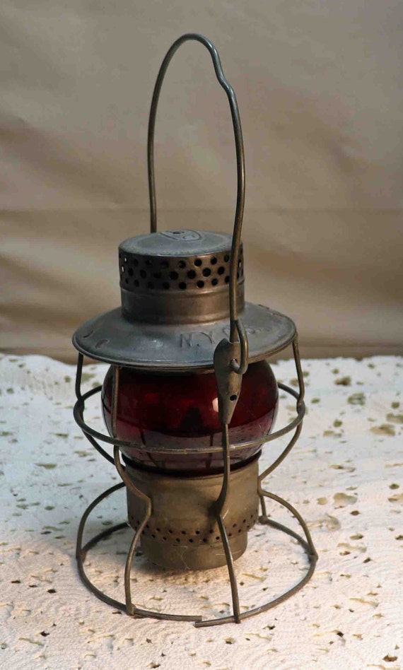 Vintage Dietz No.999 Railroad Lantern With Red Globe