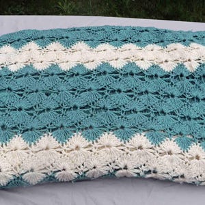 Vintage Afghan Blanket ,In A Striped Pattern,62 x 82 ,Handmade,Throw, Blanket ,Crocheted